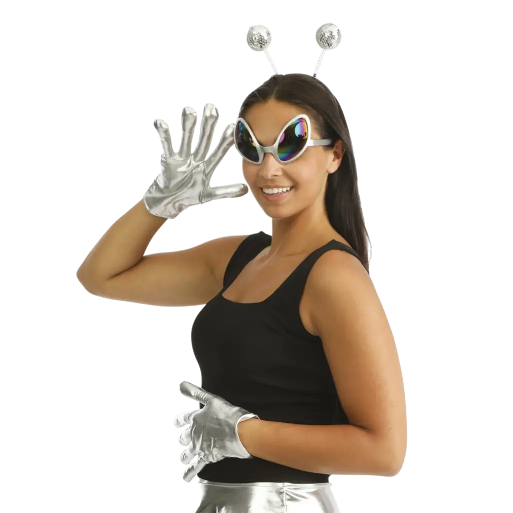 Set di accessori extra-terrestri in argento per adulti - Accessori per travestimento da alieno