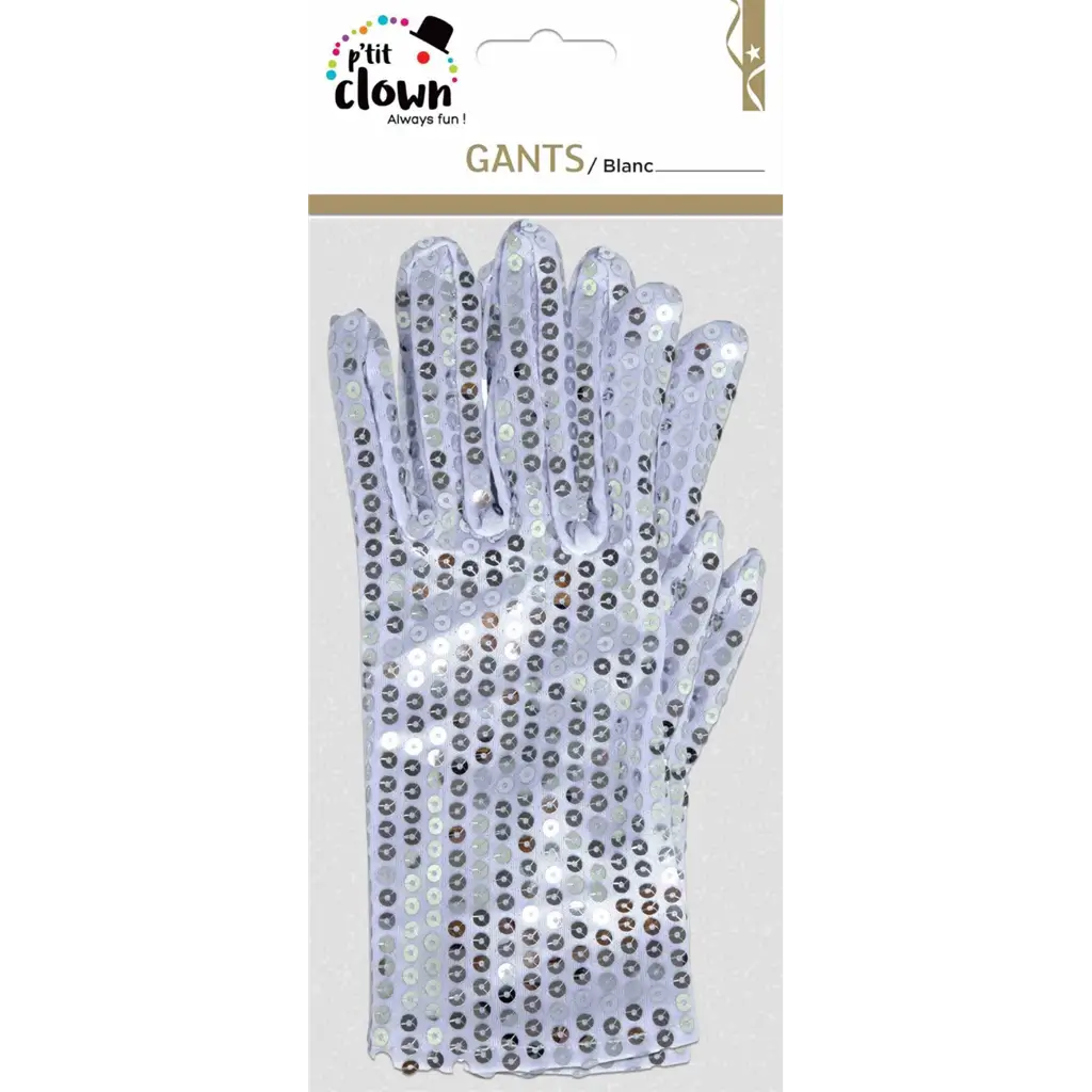 Guanti di paillettes argento per adulti - Accessori per discoteca