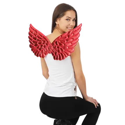 Ali d'angelo rosse 62 cm - Accessori per travestimento da angelo o diavolo