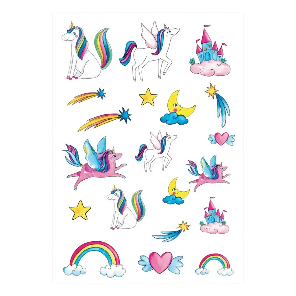 Tatuaggi effimeri di unicorno per bambini - Accessori di compleanno