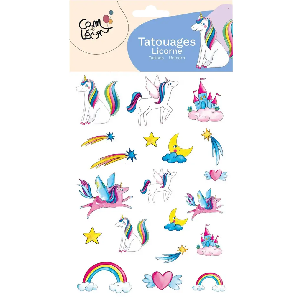 Tatuaggi effimeri di unicorno per bambini - Accessori di compleanno