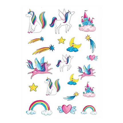 Tatuaggi effimeri di unicorno per bambini - Accessori di compleanno