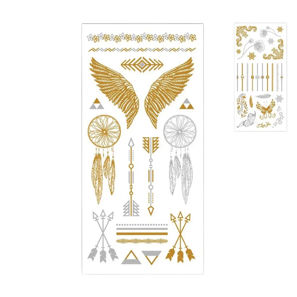 Tatuaggi effimeri in oro e argento - Accessori per feste