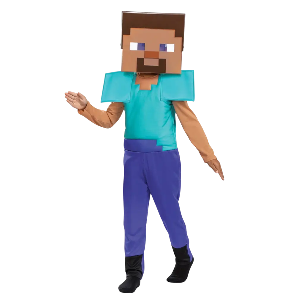 Steve Minecraft Travestimento Bambino 7-8 Anni