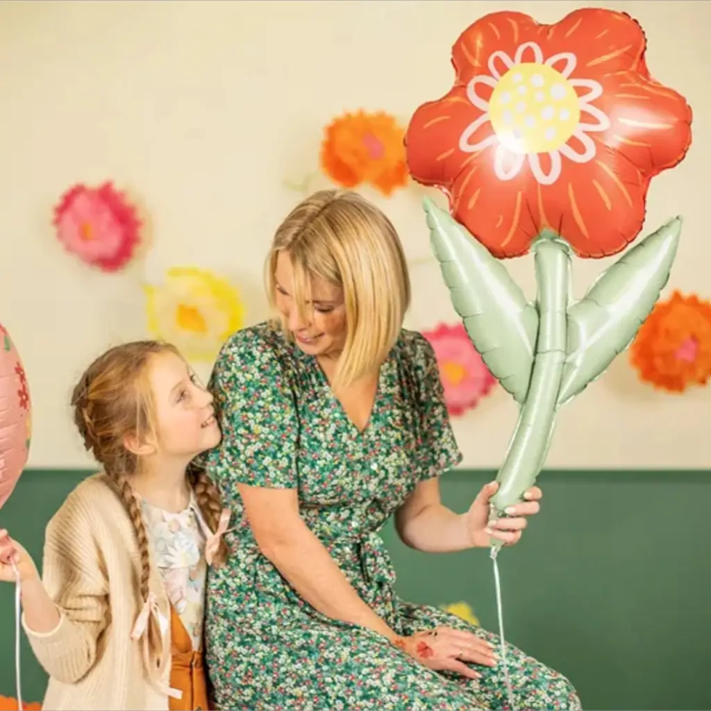 Palloncino a fiore rosso 53x96cm