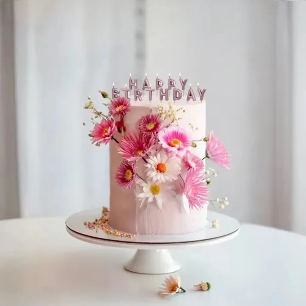 Candela "HAPPY BIRTHDAY" in oro rosa