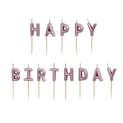 Candela HAPPY BIRTHDAY in oro rosa