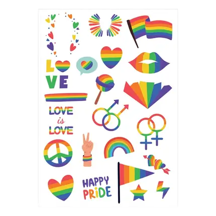 Tatuaggi effimeri arcobaleno - Accessori per il compleanno dei bambini