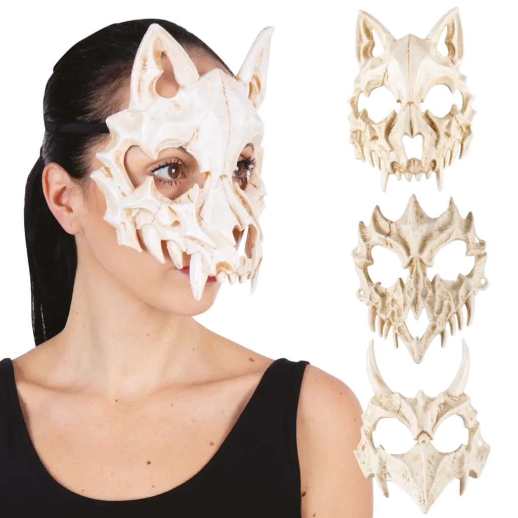 Maschera da scheletro animale per adulti - Design casuale - Accessori per Halloween
