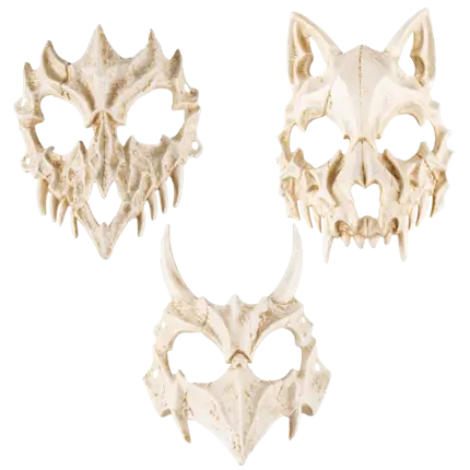 Maschera da scheletro animale per adulti - Design casuale - Accessori per Halloween