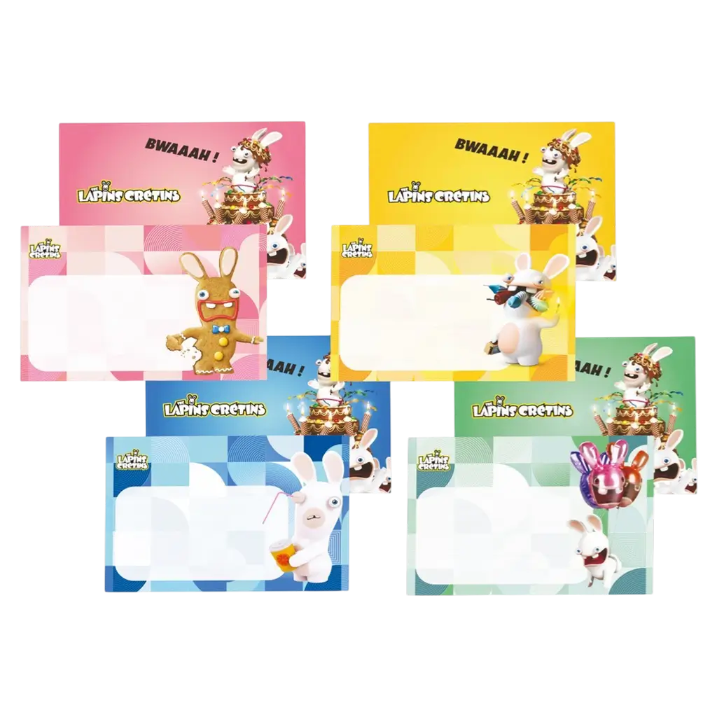 Set di 8 biglietti d'invito Rabbids - Festa di compleanno per bambini