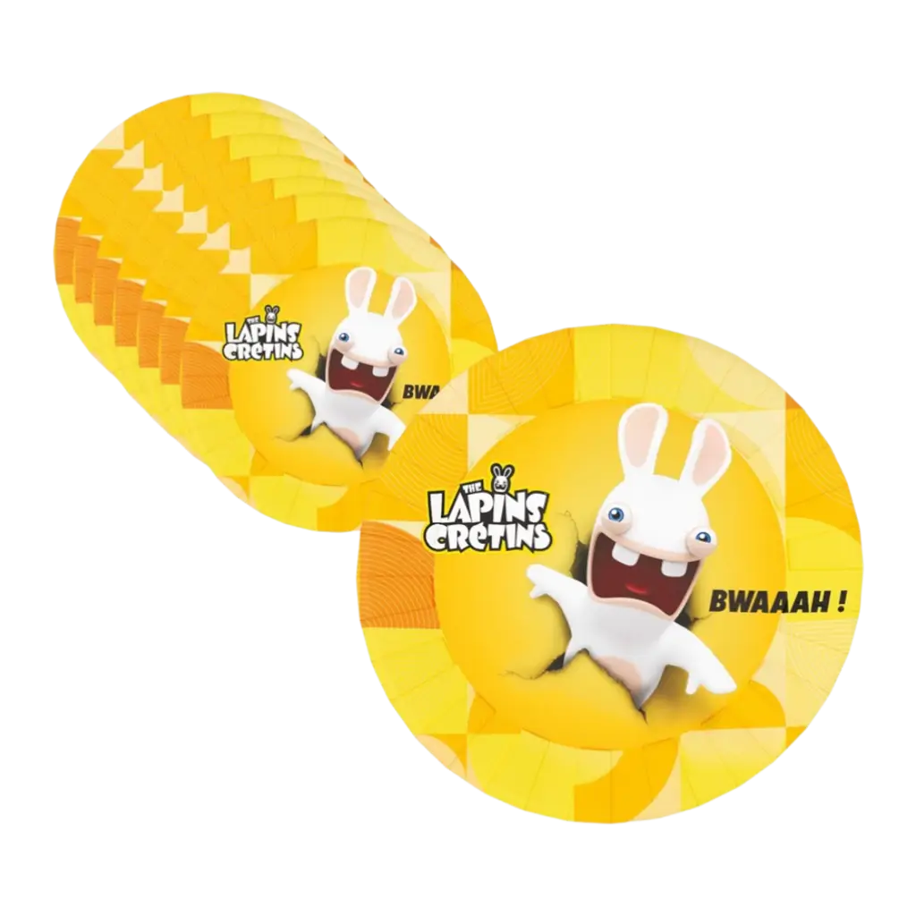 Piatti Rabbids 23 cm Set di 8 - Stoviglie di compleanno