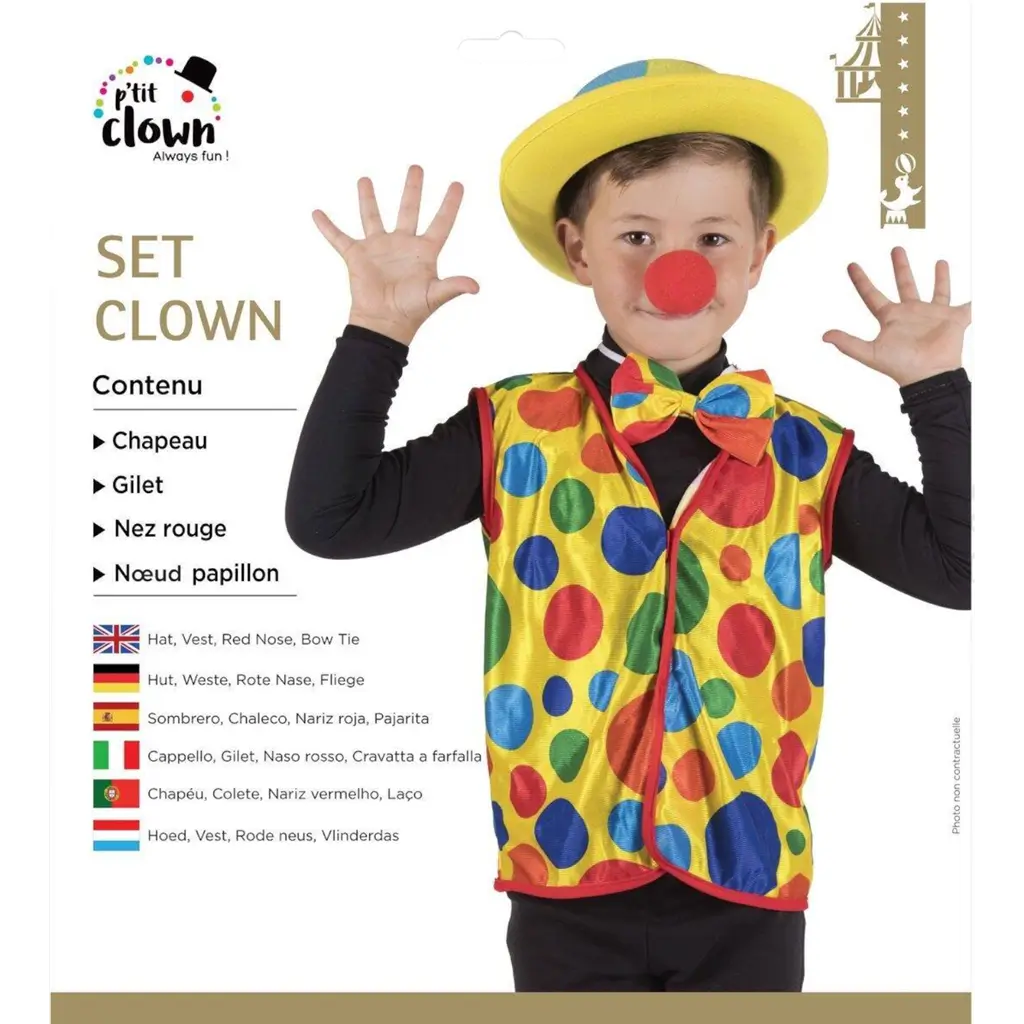Kit clown per bambini taglia unica - Accessori per il travestimento