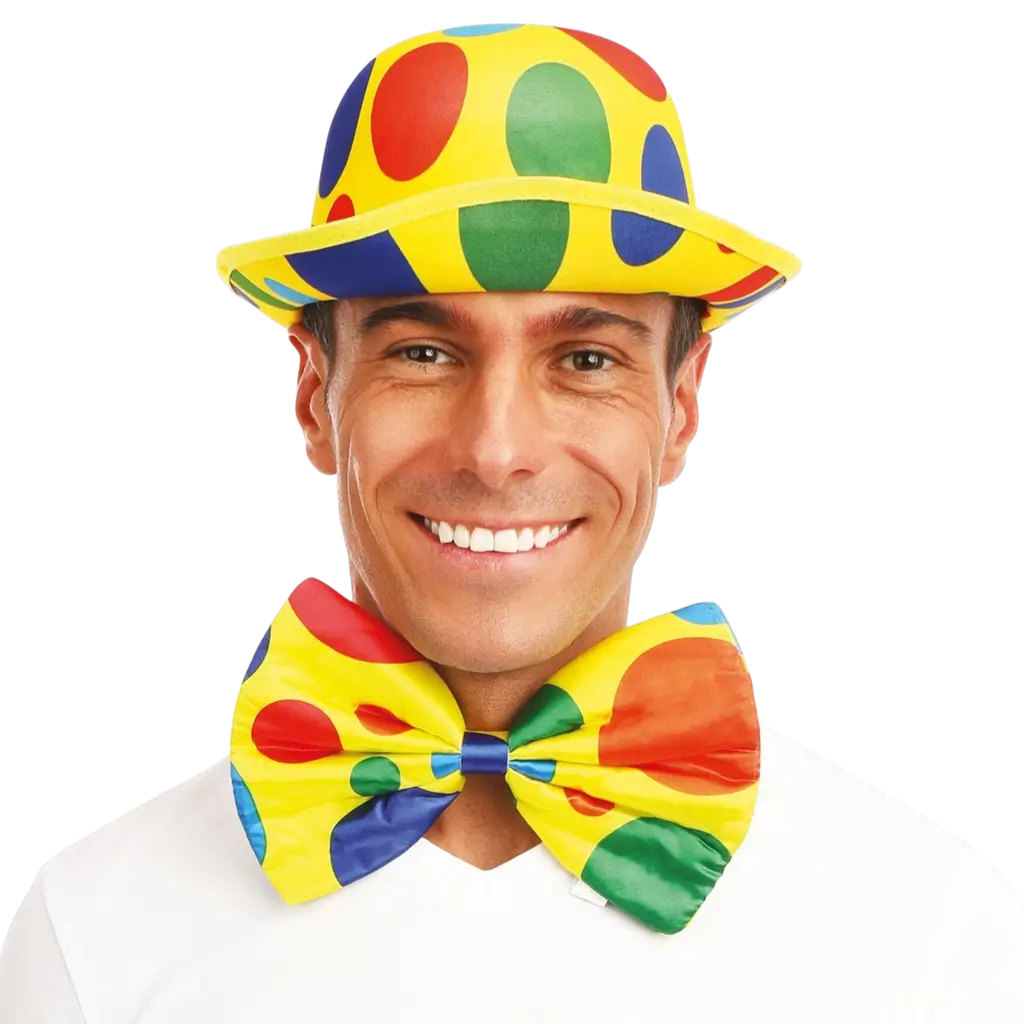 Cappello a bombetta da clown per adulti - Accessori per travestimento