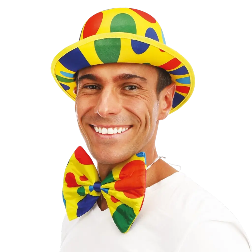 Cappello a bombetta da clown per adulti - Accessori per travestimento