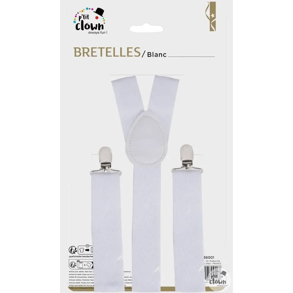 Bretelle bianche - Accessori in maschera per adulti