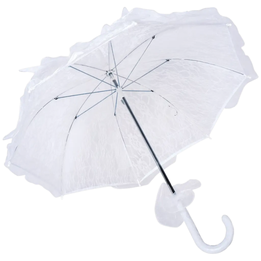 Ombrello in pizzo bianco 50 cm - Accessori per il travestimento