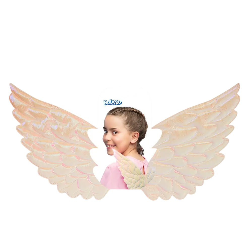 Ali d'angelo di perla bianca da donna - Accessorio per travestimento da angelo per Halloween.