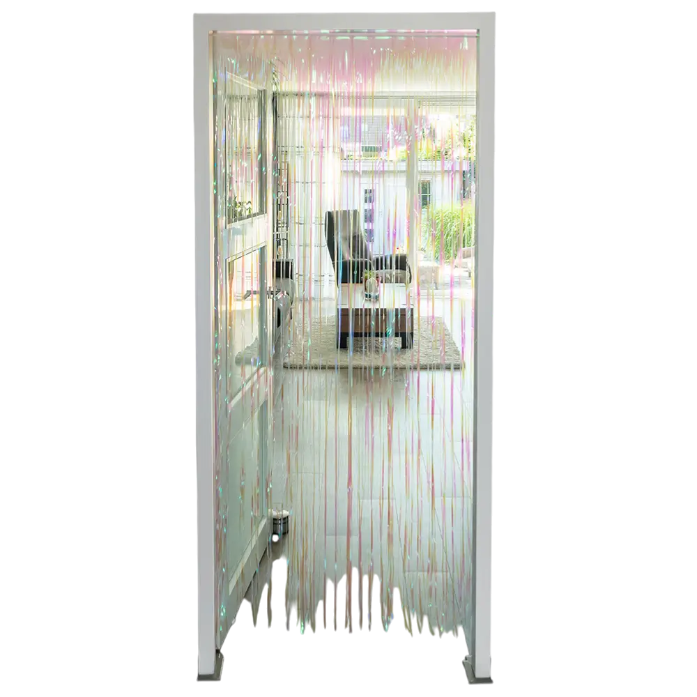 Tenda a frange iridescenti bianche - Decorazione murale Compleanno Festa di matrimonio