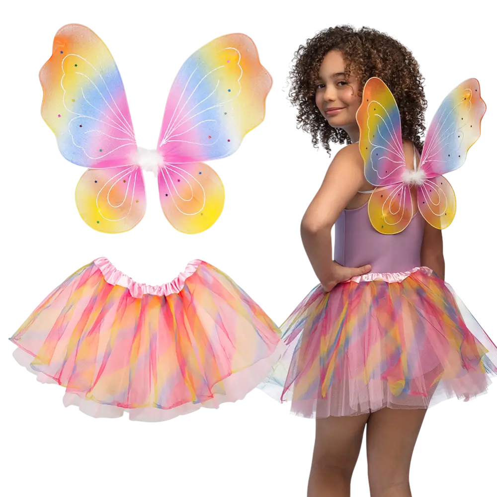 Travestimento da fata dell'arcobaleno per bambini - Costume da fata di Carnevale per bambina