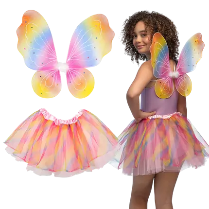 Travestimento da fata dell'arcobaleno per bambini - Costume da fata di Carnevale per bambina