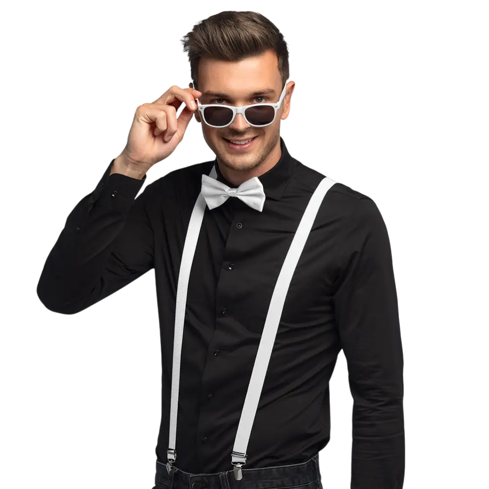 Kit travestimento papillon bianco - Accessori per costumi da sera chic
