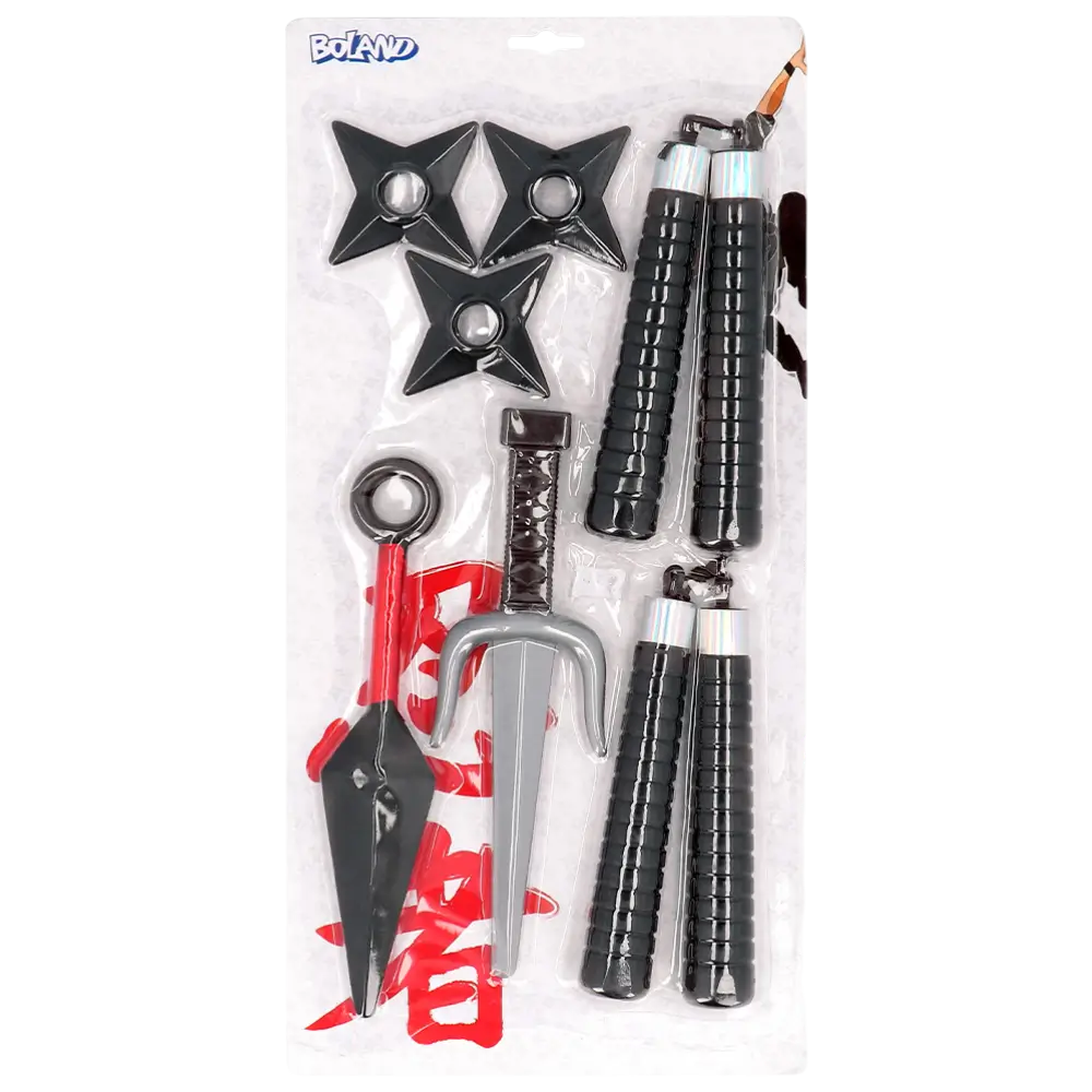 Kit di armi Ninja per bambini 7 pezzi - Accessori per il travestimento da combattimento da samurai