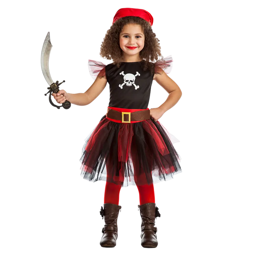 Travestimento da pirata per bambina 5-6 anni - Costume da Corsaro di Carnevale per bambini