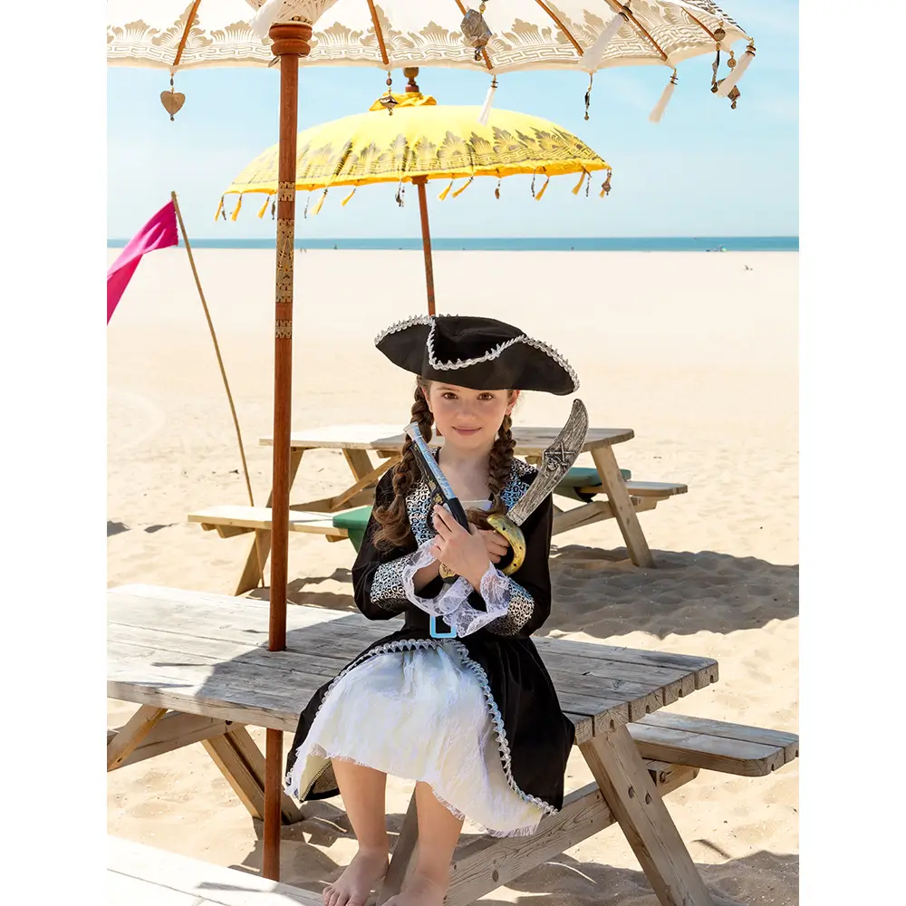 Travestimento da pirata per bambina 4-6 anni - Costume da avventuriera di carnevale per bambina