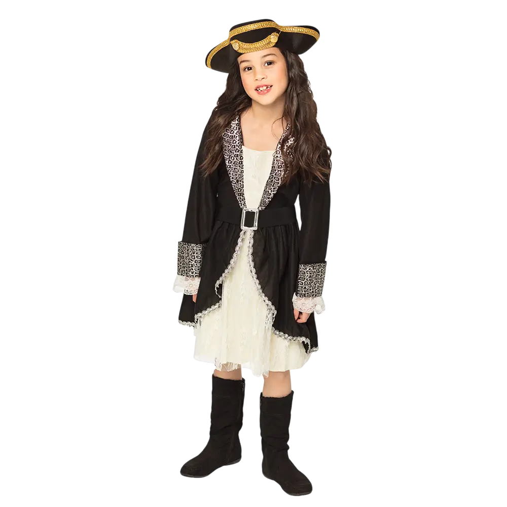 Travestimento da pirata per bambina 4-6 anni - Costume da avventuriera di carnevale per bambina