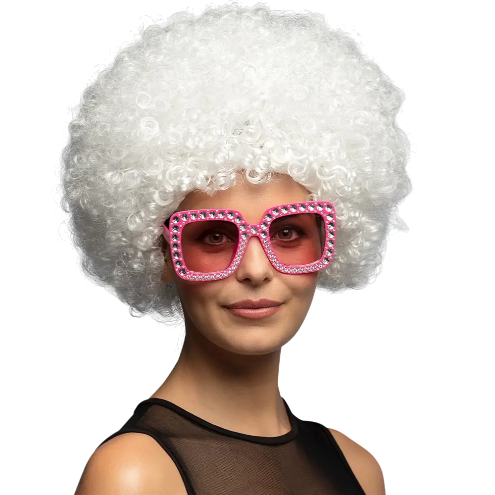 Parrucca da discoteca bianca - Accessorio per travestimento da festa anni '70
