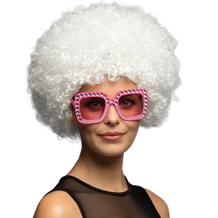 Parrucca da discoteca bianca - Accessorio per travestimento da festa anni '70