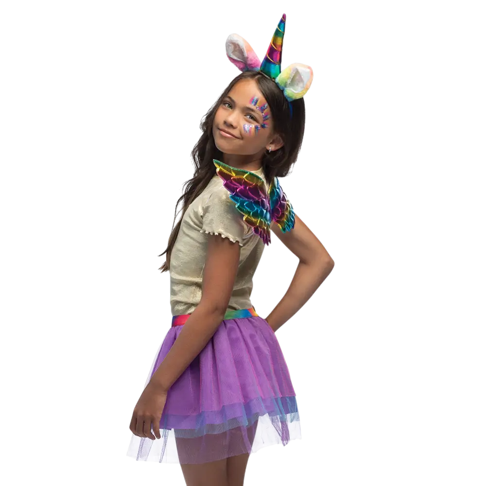 Kit unicorno arcobaleno per bambini - Accessori per travestimenti fantasy da fata