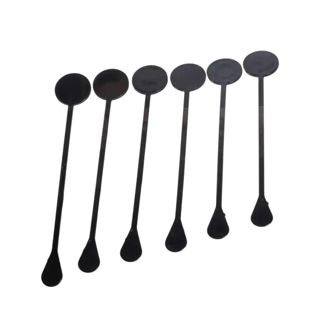 Agitatore per cocktail (Mojito, Caïpi) in PP nero da 17 cm - Riutilizzabile (confezione da 100)