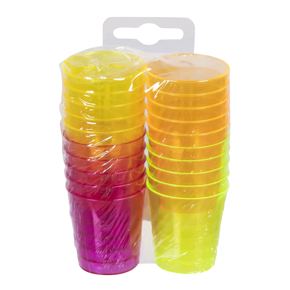 20 bicchierini fluorescenti UV riutilizzabili da 50 ml
