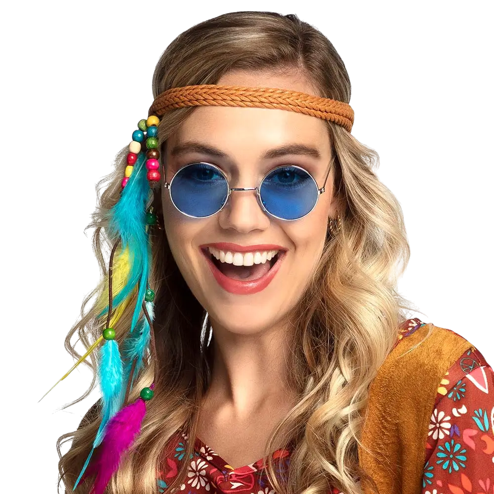 Occhiali da festa hippie John blu