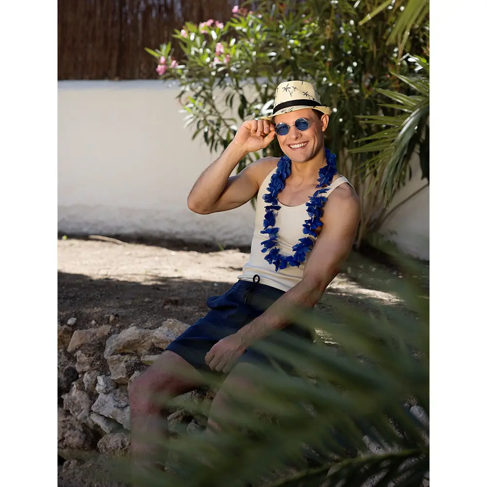 Occhiali da festa hippie John blu