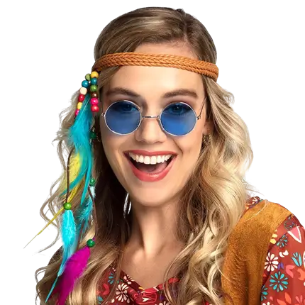 Occhiali da festa hippie John blu