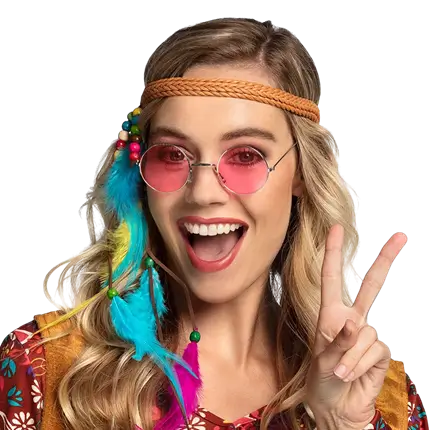 Occhiali da festa hippie John rosa