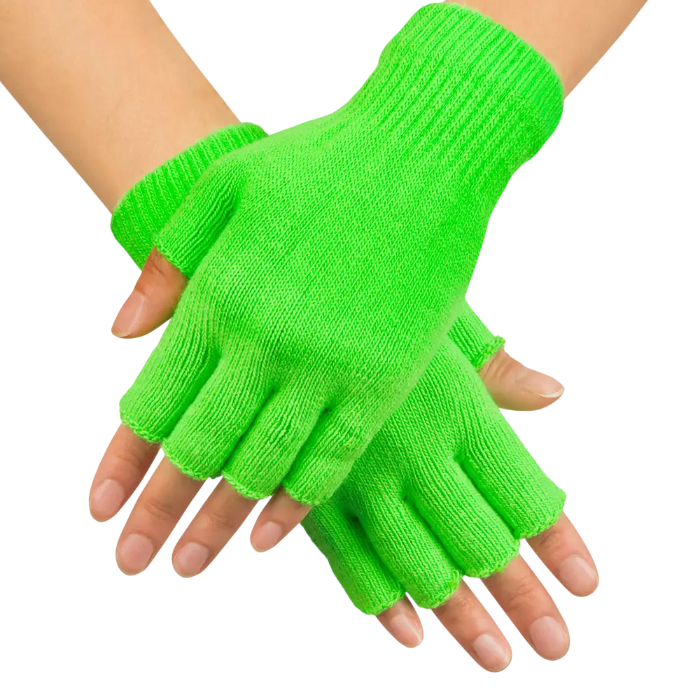 Guanto di lana verde fluorescente