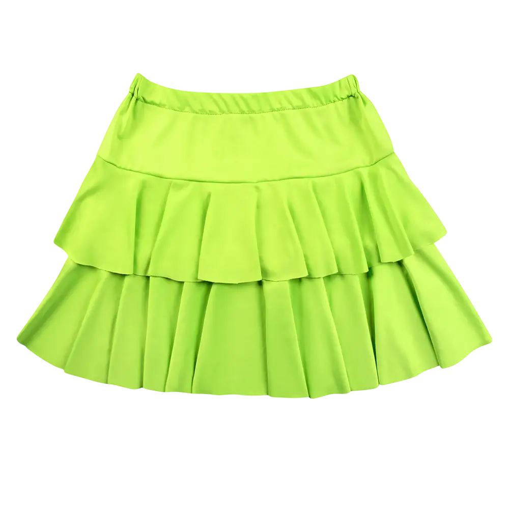 Minigonna Ruffles verde fluo
