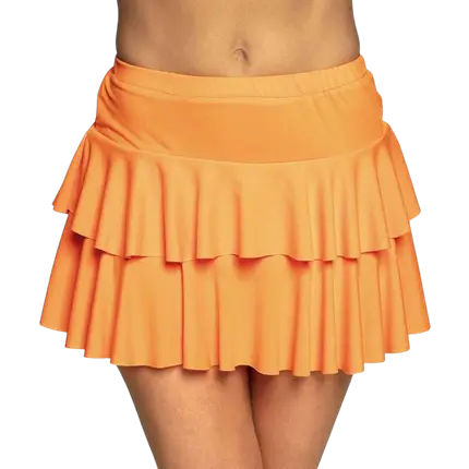 Minigonna Ruffles arancione fluorescente