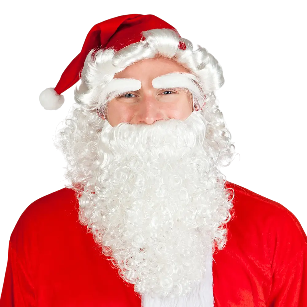 Cappello da Babbo Natale con barba e sopracciglia - adulto