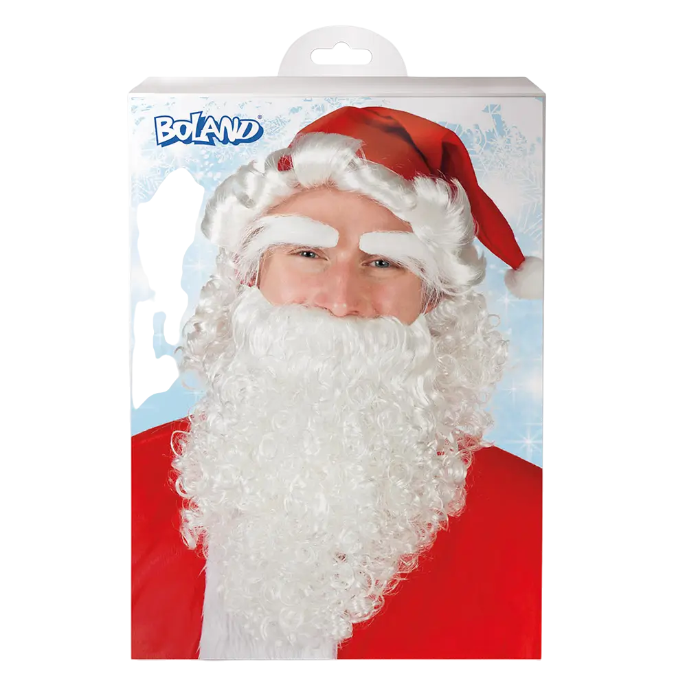Cappello da Babbo Natale con barba e sopracciglia - adulto