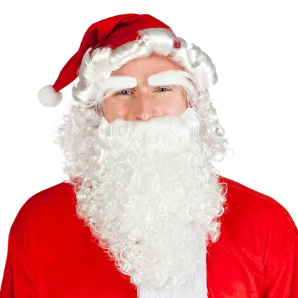 Cappello da Babbo Natale con barba e sopracciglia - adulto