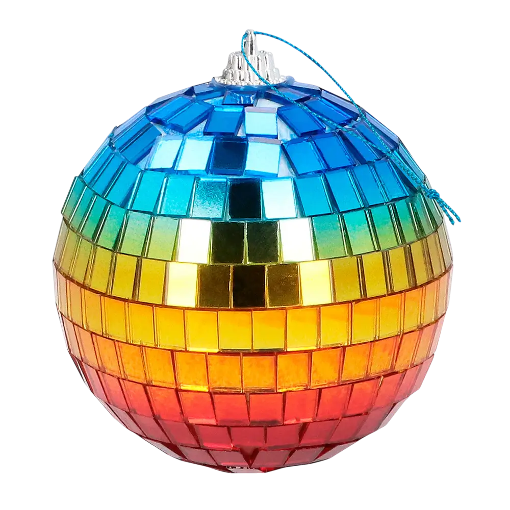 6 Palle da discoteca arcobaleno da 8 cm
