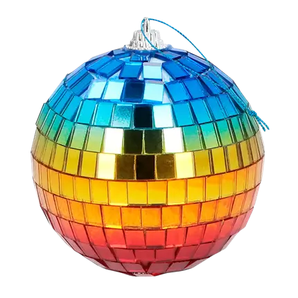 6 Palle da discoteca arcobaleno da 8 cm