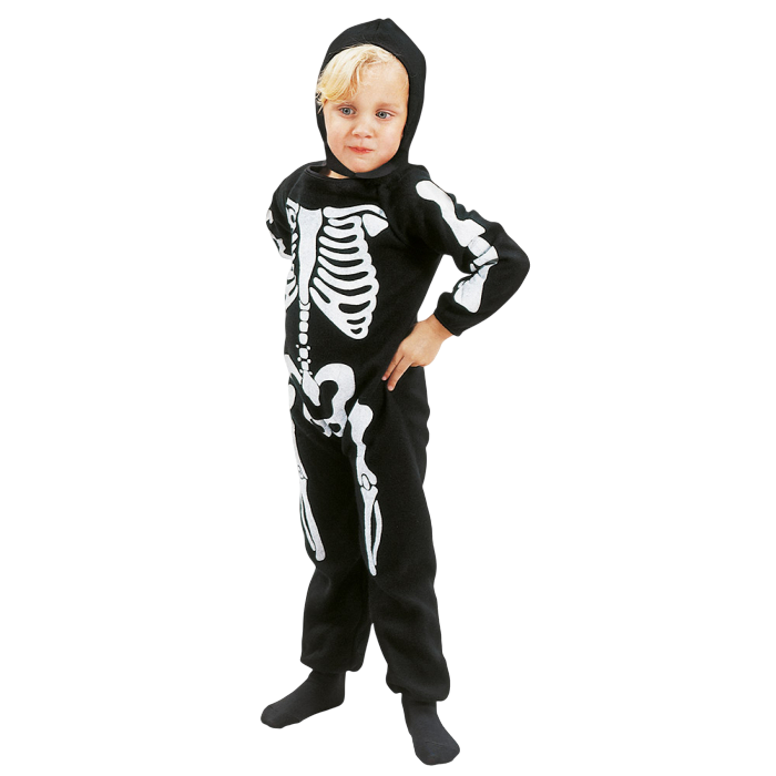 Travestimento da scheletro per bambini di 3/4 anni