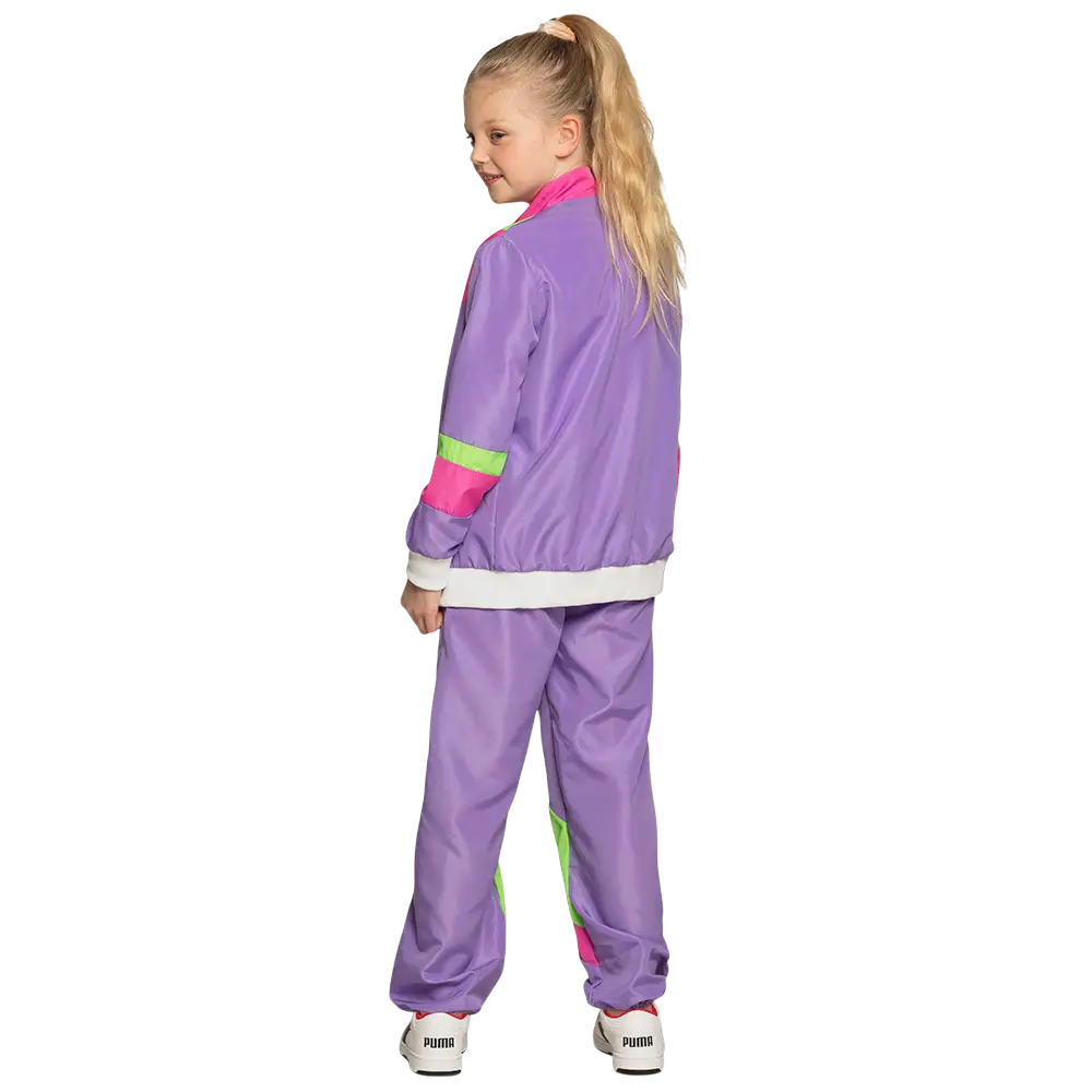 Travestimento da tuta retrò viola neon per bambini - 7-9 anni