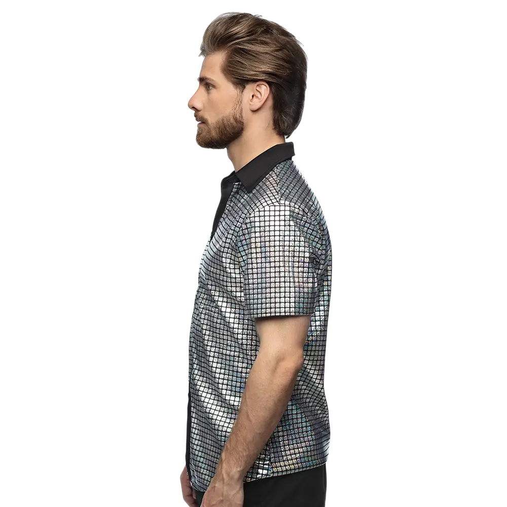 Camicia Disco Diamond argento - XL